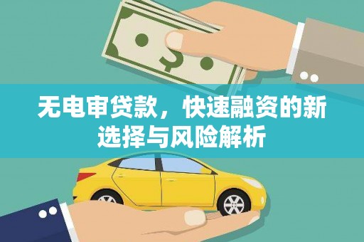 长顺无电审贷款，快速融资的新选择与风险解析