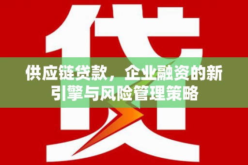 长顺供应链贷款，企业融资的新引擎与风险管理策略
