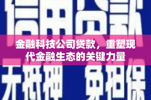 长顺金融科技公司贷款，重塑现代金融生态的关键力量