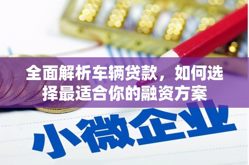 长顺全面解析车辆贷款，如何选择最适合你的融资方案